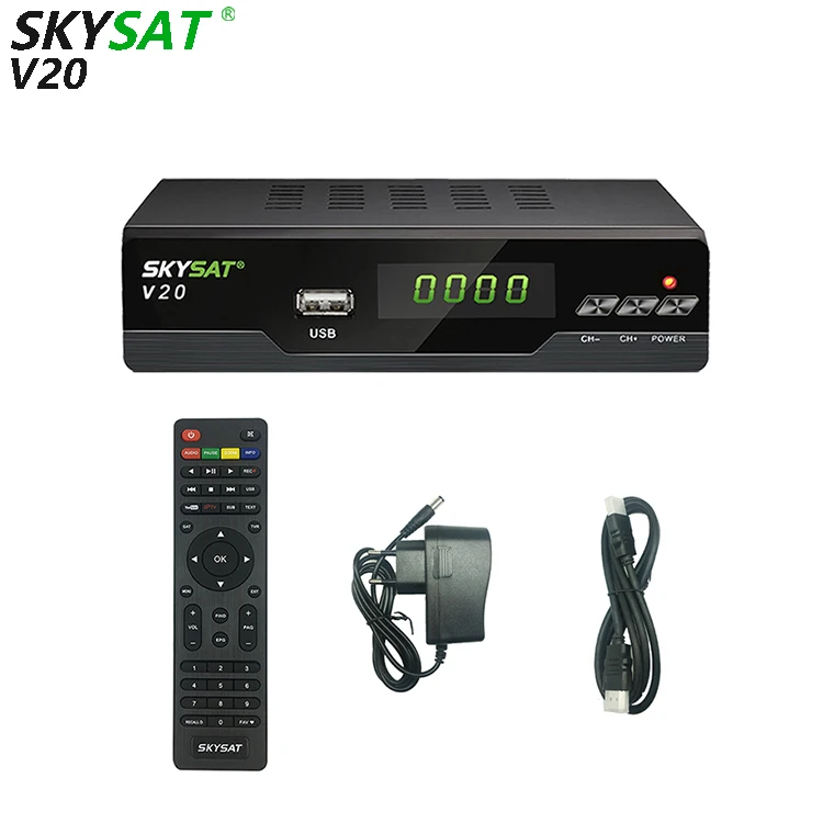 

2020 newest H.265 satellite tv receiver SKYSAT V20 support LAN WiFi CCCam Newcamd Xtream IPTV M3U