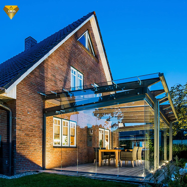 

Flat roof glass roof house high quality portable sunroom aluminium glass sunroom