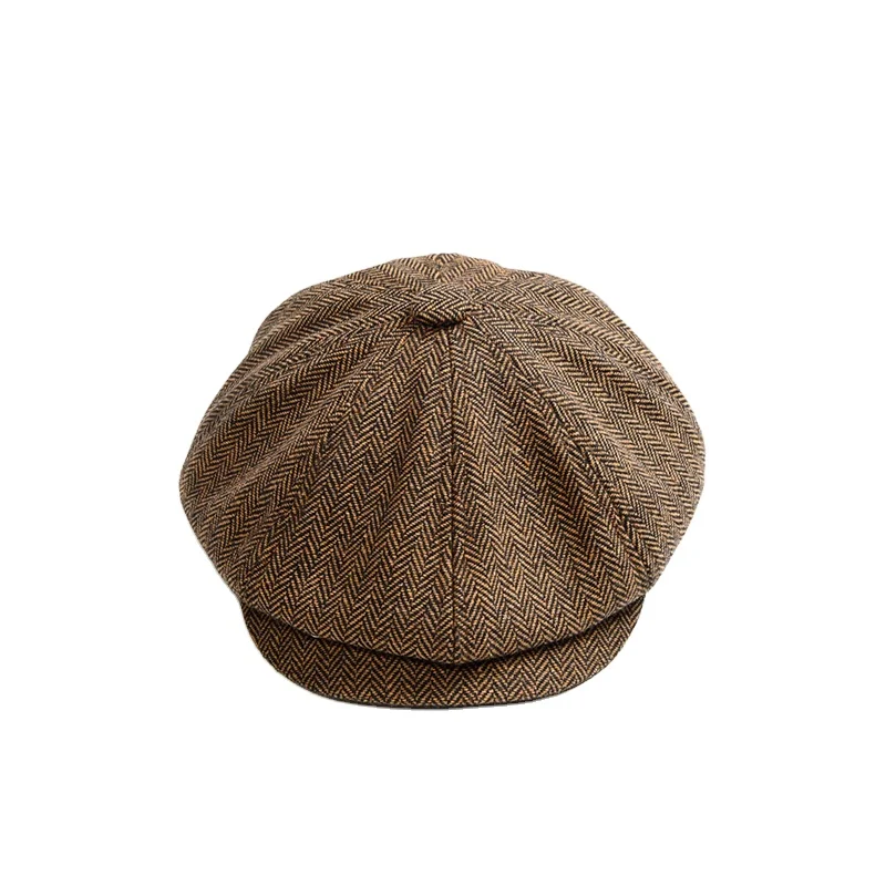 

CP199 Peaky Blinders Hat Newsboy Style Cap Fuller Fit Wool Tweed Octagonal hat Newsboy hat