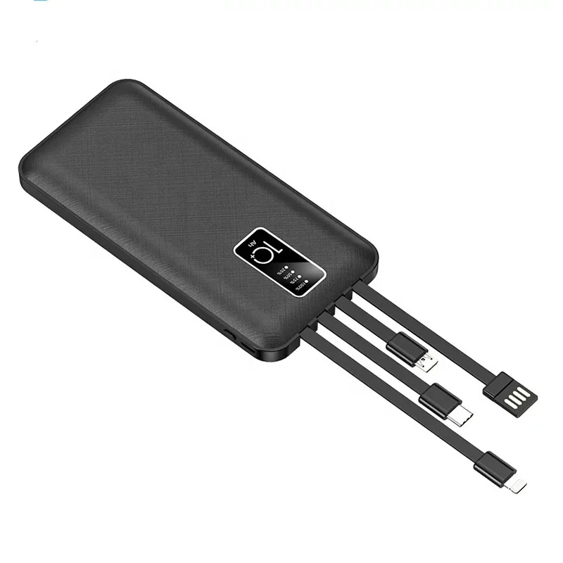 2020 new digital display power bank fast charge 20000mah power bank with built-in cables - ANKUX.COM