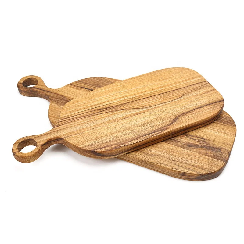 

Kitchen Restaurant zabra wood bread cheese cutting Board with handle, Nature color