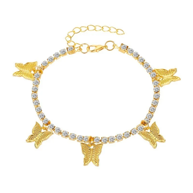 

Women Fashion Jewelry Rhinestone Gold Plated Butterfly Summer Beach Bracelet, Customized color