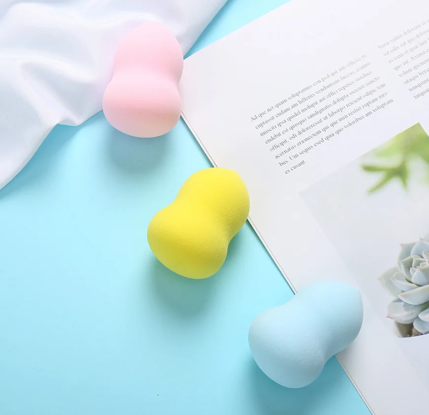 

Wholesale latex free wet or dry soft cosmetic blending box packaging makeup sponge sponge makeup foundation sponge blender, Pink/blue/purple/yellow(multi)