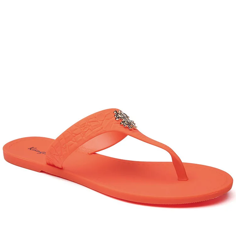 

2021 new female ladies latest pvc flip flop cc jelly pvc for slippers sandals beach shoes flat comfort for women summer