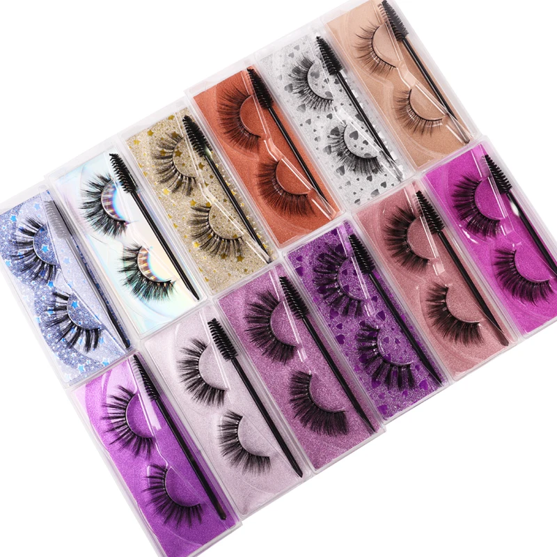 

False eyelashes 24 sets of artificial mink eyelashes 8 slender natural false eyelashes 3D fluffy three-dimensional long cross ha, Natural black mink eyelashes