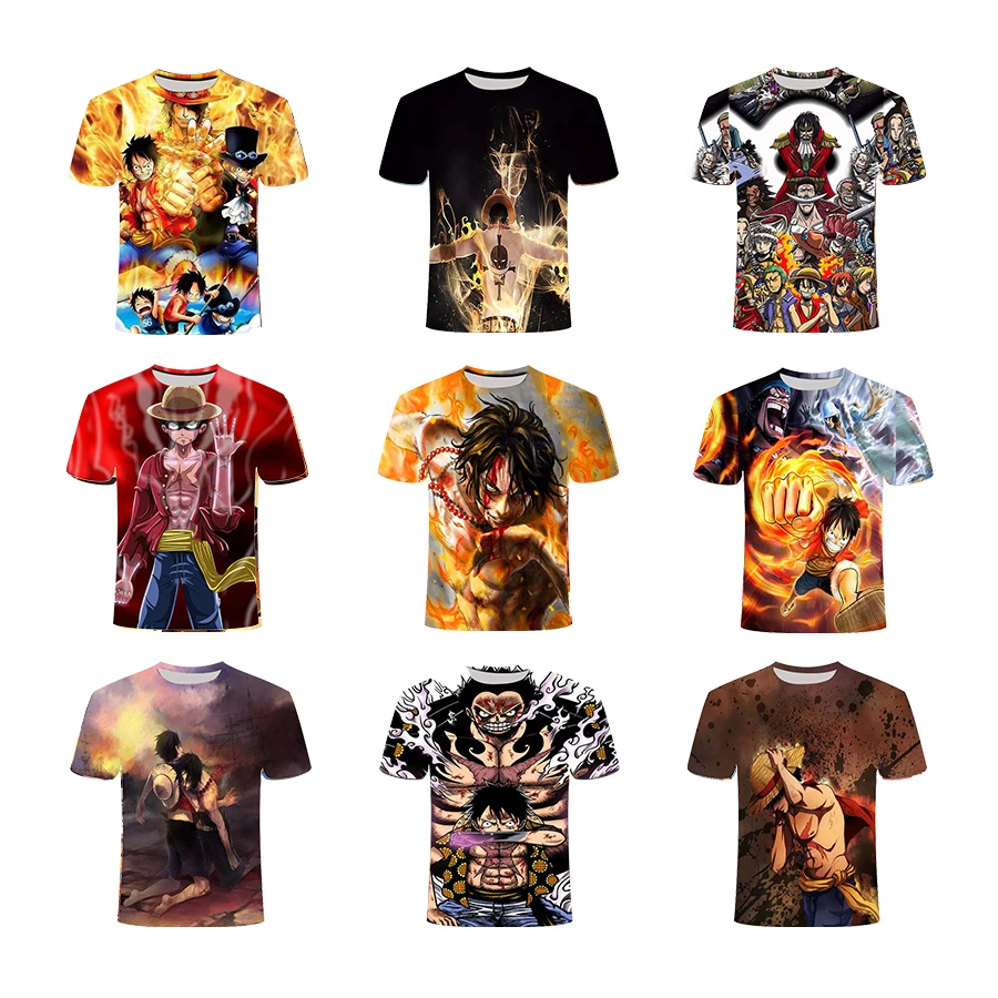 

3D Printed Summer One Piece T Shirt Japanese Anime Luffy's Brother Tshirt Men Loose Casual Top Tee Men Clothes Tee Shirt Homme