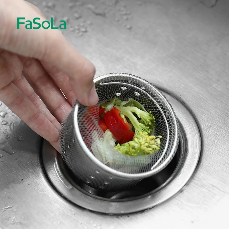 

Fasola sink Drain Hole Trash Strainer Mesh Sink strainer Bathroom Kitchen Waste Bin Filter, White