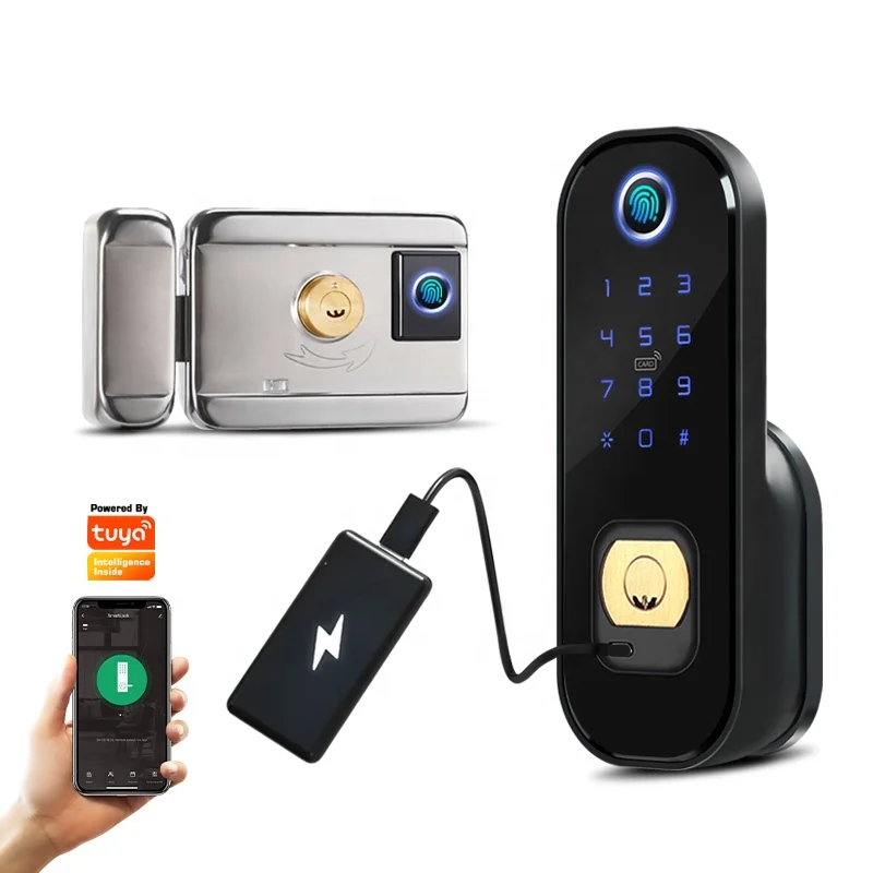 

Tediton Double sided Smart Locks Door Knob WIFI Tuya APP Digital Fingerprint Handle Smart Door Lock