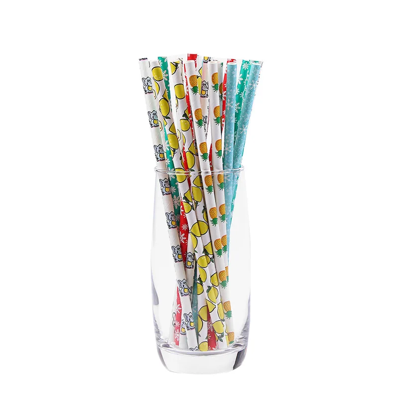 

Cheap Price Disposable Environmental 197mm Biodegradable Paper Straws With Custom Logo