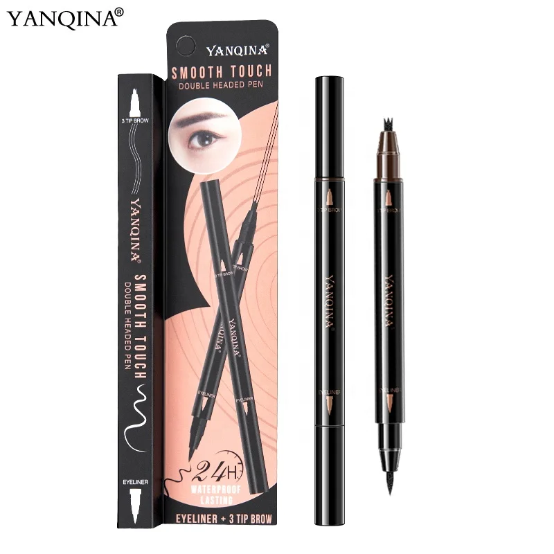 

YANQINA Double Head Eyebrow Pencil Private Label Waterproof Liquid Eyeliner Three-pronged Eyebrow Pencil Comestic