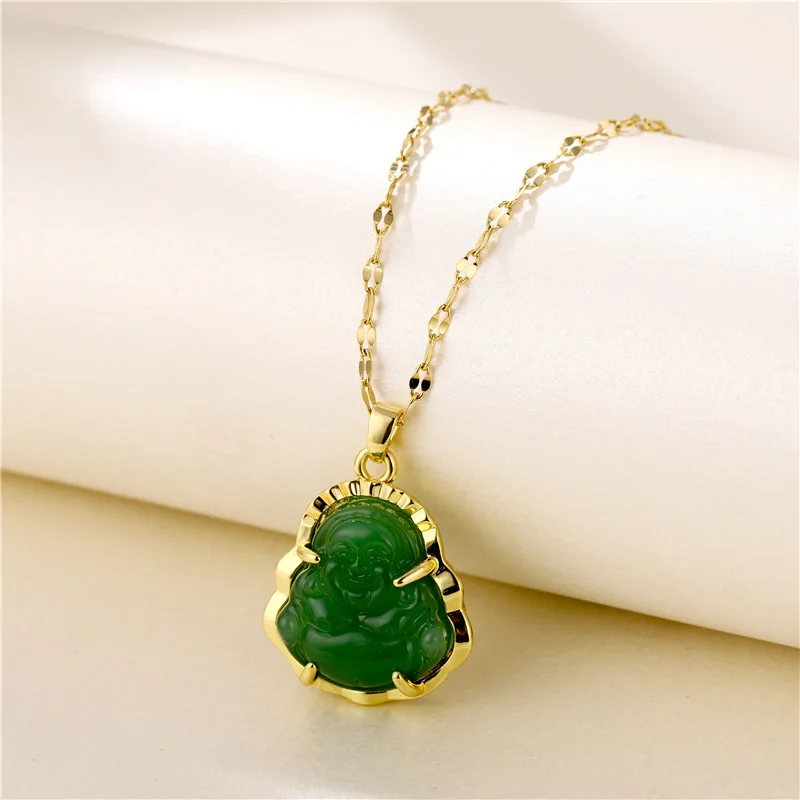 SC Hip Hop Buddha Necklace Pendant Stainless Steel Buddha Necklace Wholesale Jade Necklace Buddha Pendant for Women men