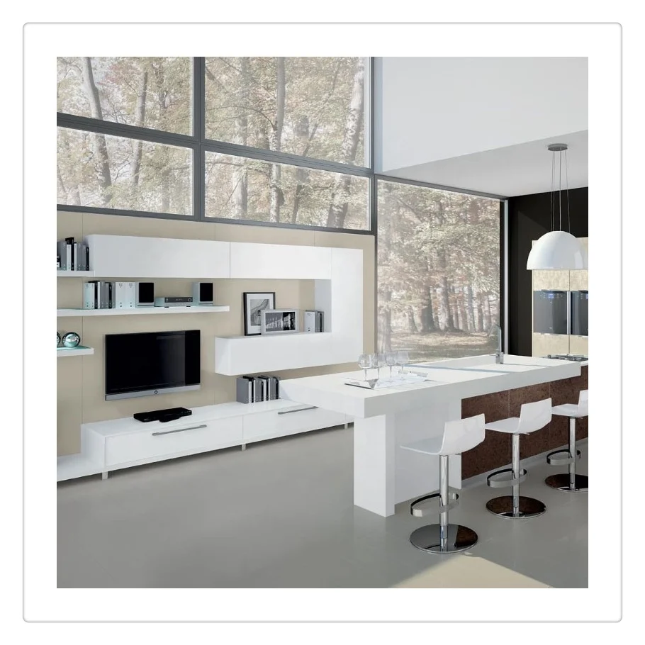 2019 Hangzhou Vermont Modern Design Led Light TV Cabinet Stand Living Room Furniture Showcase