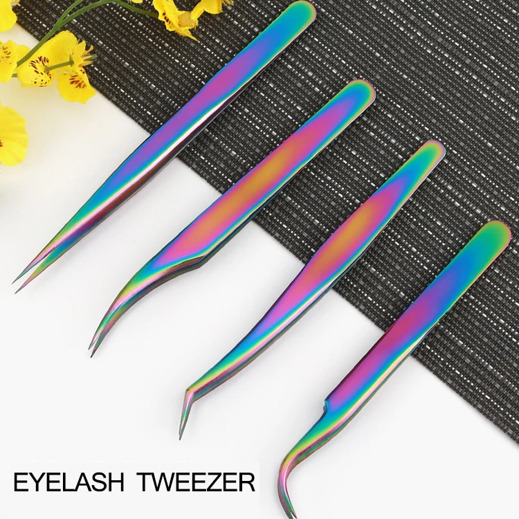 

Eyelash Tweezers Set sliver stainless steel tweezer Factory Wholesale eyelash tweezer set, Gold (as pictures)