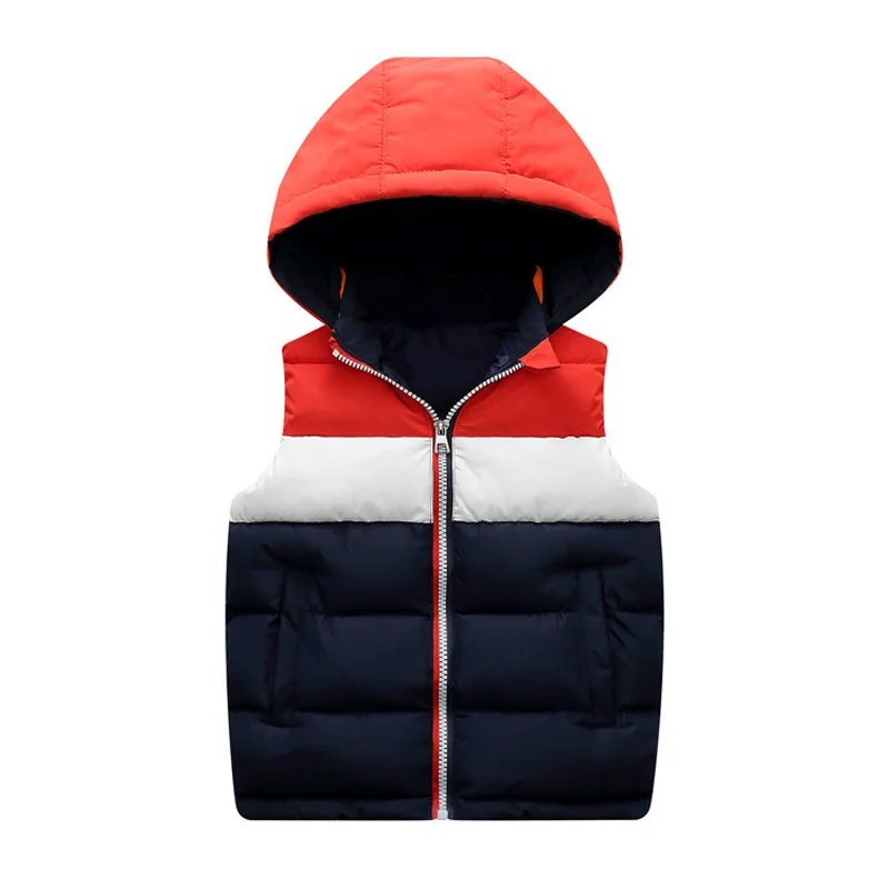 

Winter Boys Vest Jackets Child Casual Cotton Warm Sleeveless hooded Coats Fashion Baby Girls Outwear Waistcoats Clothing