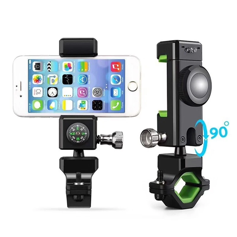 

Dropshipping Motorcycle Bike Handlebar Phone Mount Holder Cradle with Compass, LED Light