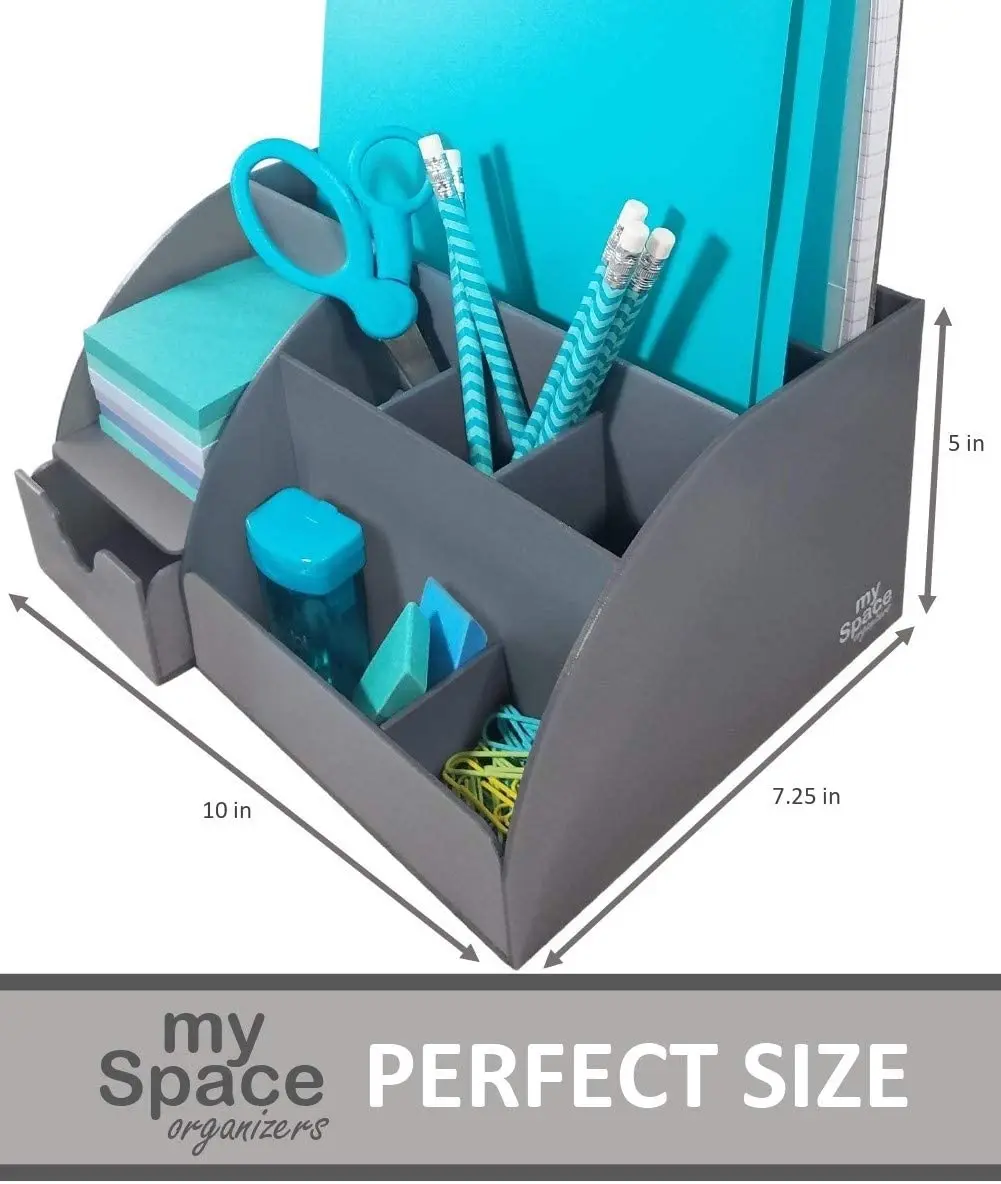 Acrylic Office Desk Organizer With Drawer Marble 9 Compartments All In