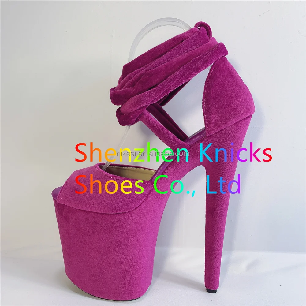 

8 inch-20cm Princess Style Clear Open Toe High Heel Platform Shoes Sexy Slippers New Summer Model Shoes