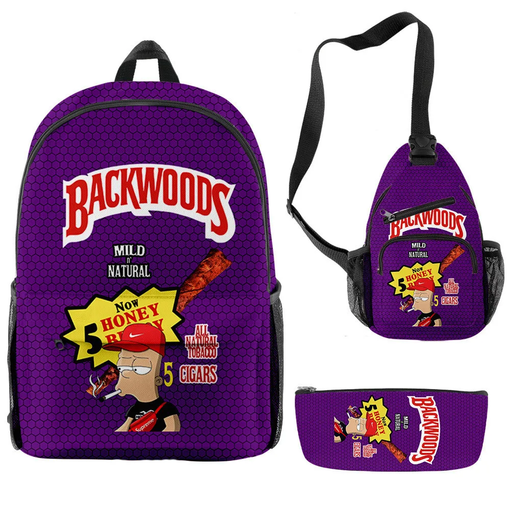 

Amazon Hot Sale Boys Girl Cartoon Design School Bag Set Cheap Price Backwoods Cookie 3Pcs Backpack Set