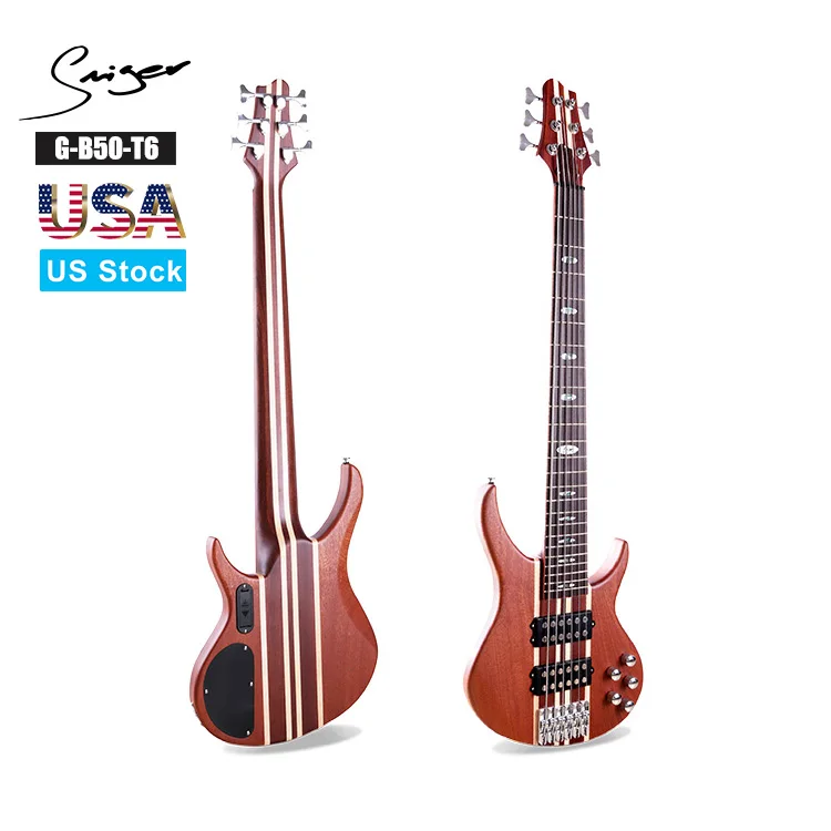 

Smiger 6 String Electric Guitar Solid Sapele & Solid Maple G-B50-T6 Conjoined Bass Guitar Profession Stage Performance