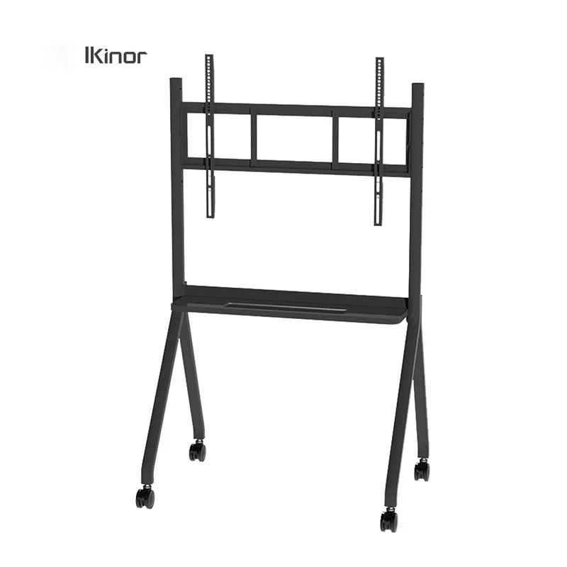 

Ikinor Easy Installation Touch TV Floor Stand Cart TV Universal Cart With Wheels For Office Equipment, Black