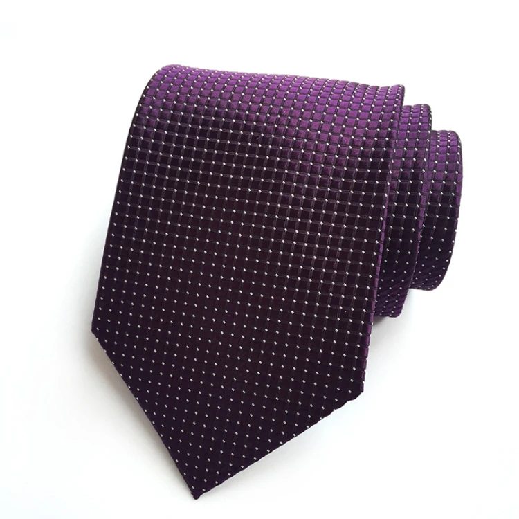 Classic Checked Plain Corbatas Hombres Polyester Woven Neck Ties For Men Luxury Ties Men Custom Logo