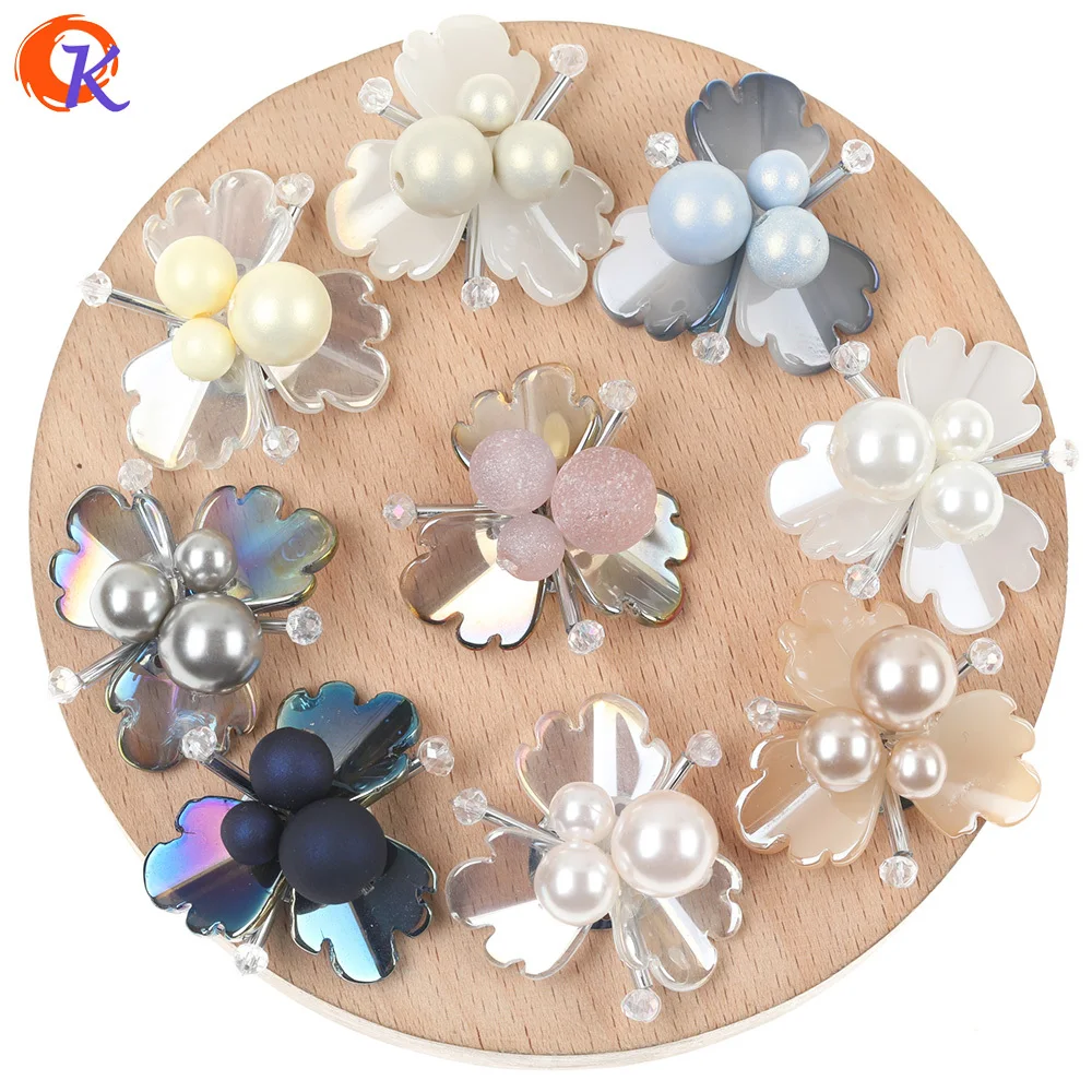 

Jewelry Accessories Cordial Design 30Pcs 28*28MM Jewelry Accessories Hand Made Flower Shape Earring Findings Crystal Charms DIY