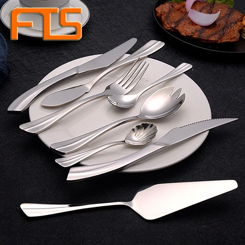 

FTS Cutlery Set Custom Stainless Steel Kitchen Luxury Party Restaurant Gold Metal Bulk Spoon Flatware Sets