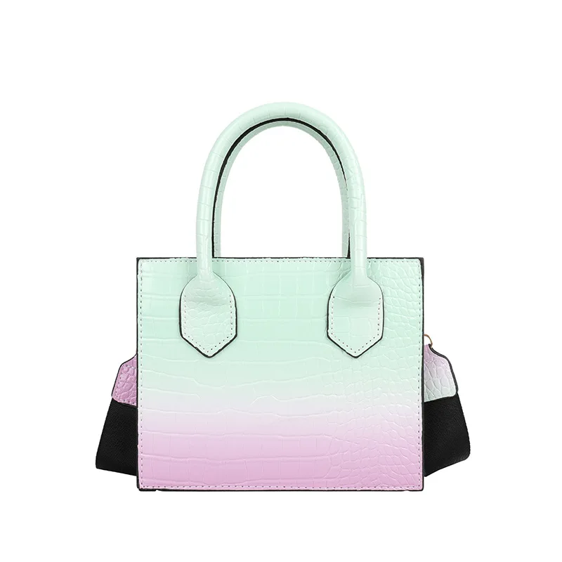 

2022 Ladies Small Square PU Fashion Shoulder Bag Tie Dye Latest Sling Underarm Bag Women Cheap Gradient Handbag Custom Logo Tote, Customized color