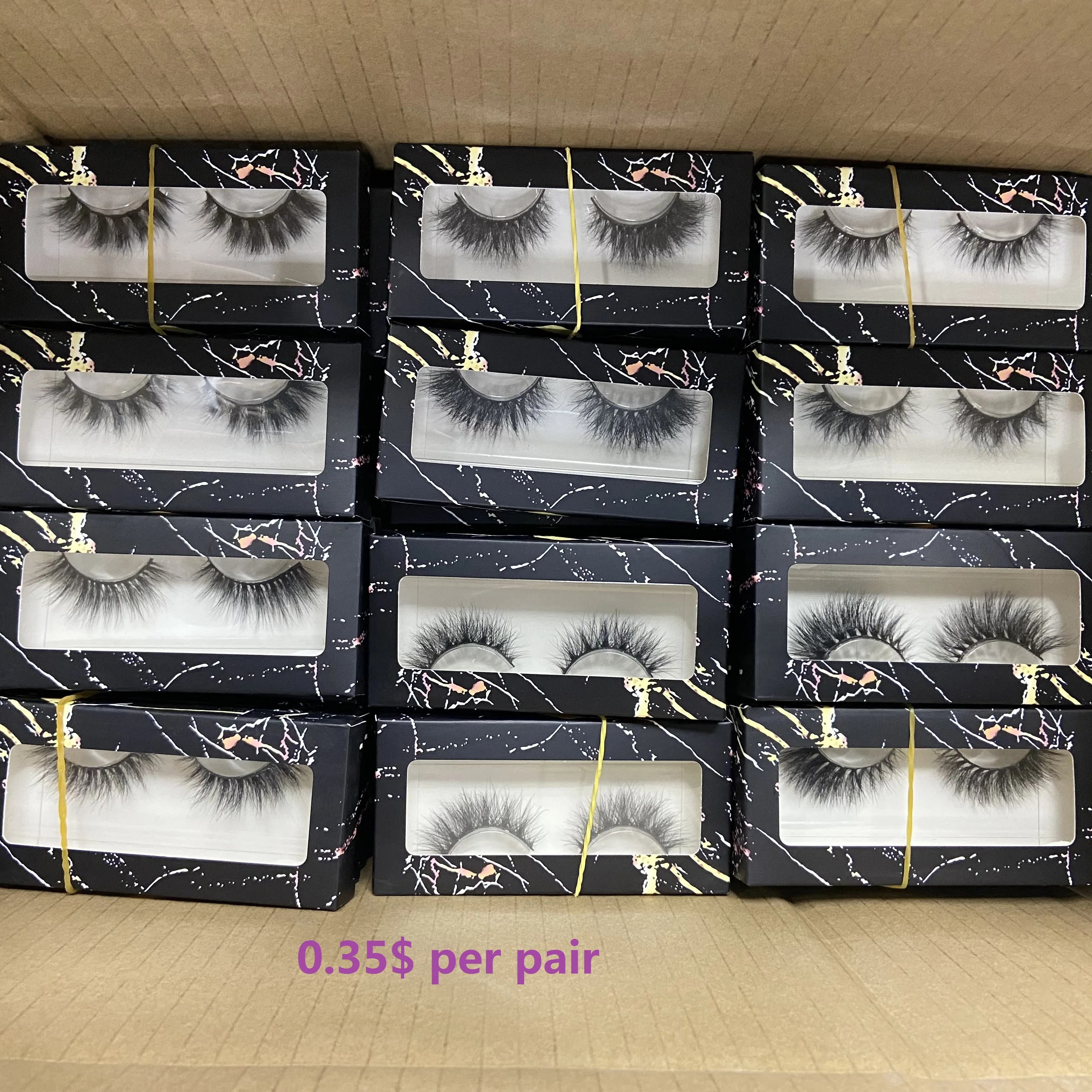 

INICE lashes vendor 27mm 25mm 6D mink false eyelashes 5D Mink lashes with custom cases logo