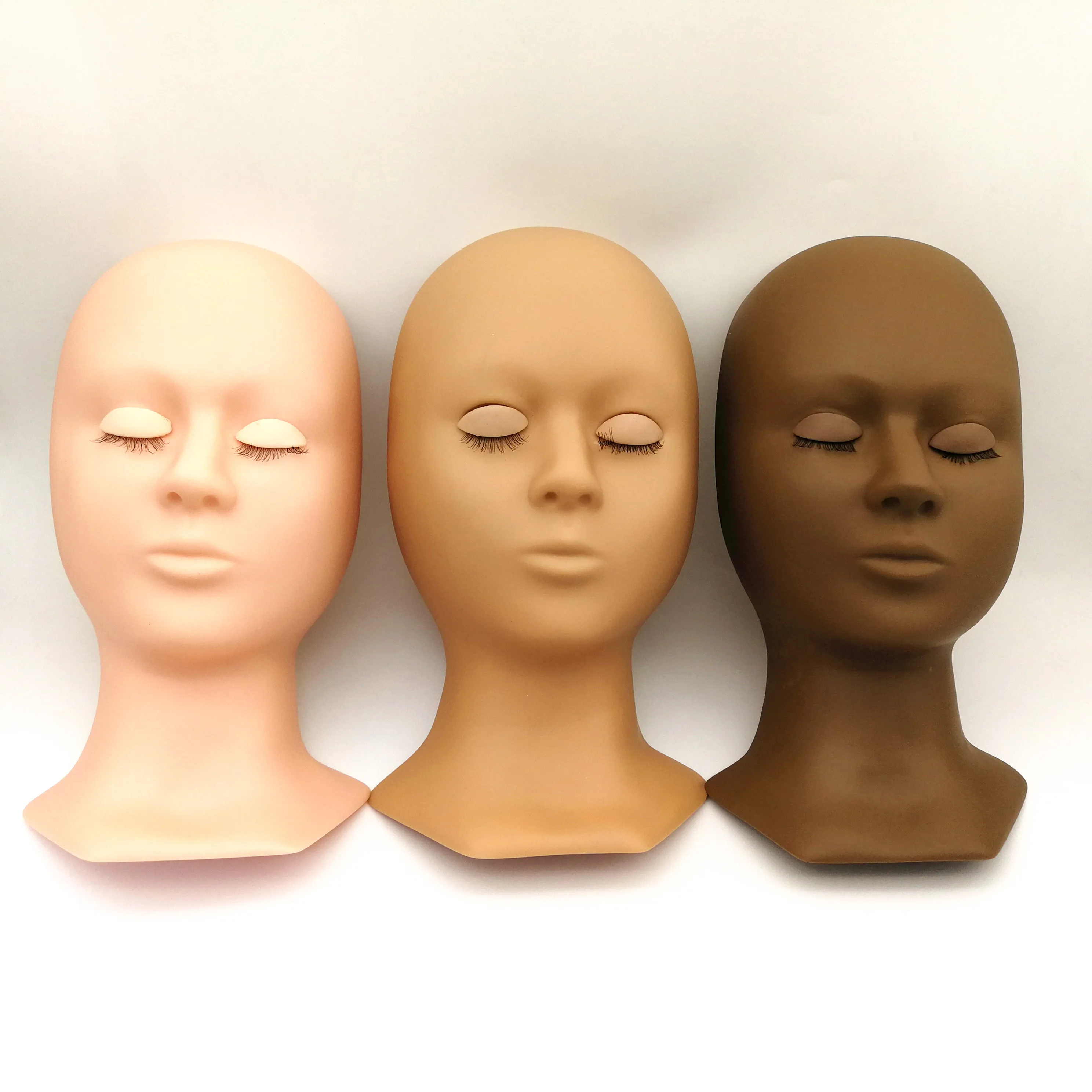 

Dummy makeup eyelash extensions maniquin Training Kit Practice Silicone Flat Mannequin Training Head with removable eyelids, 3 color type available