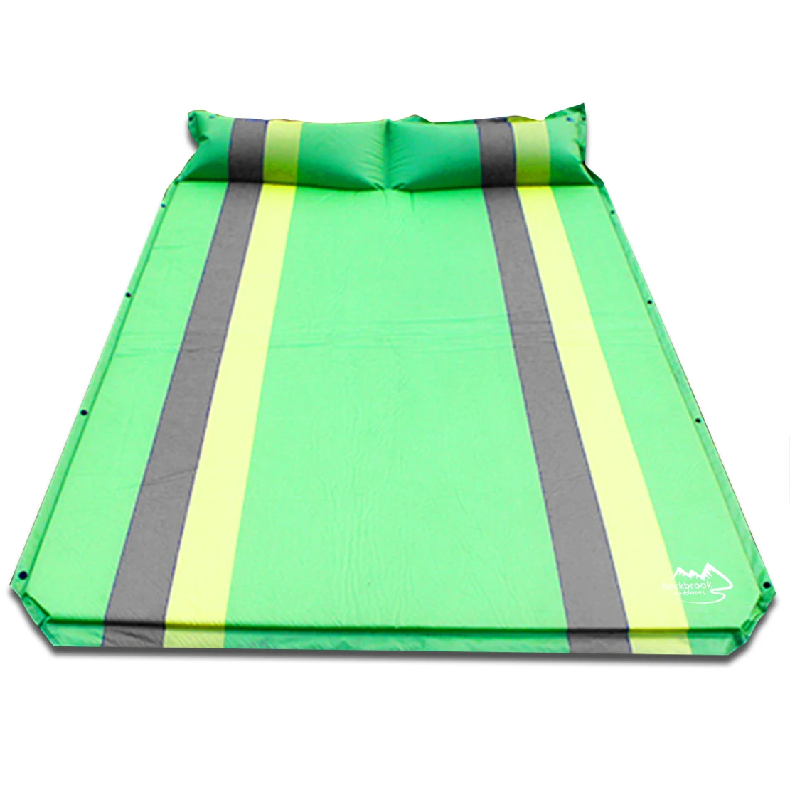 

Oversized Doulble Self Inflatable Mattress Camping Mat Insulated Winter New Spliced Filling Sleeping Pad with Pillow, Blue/green
