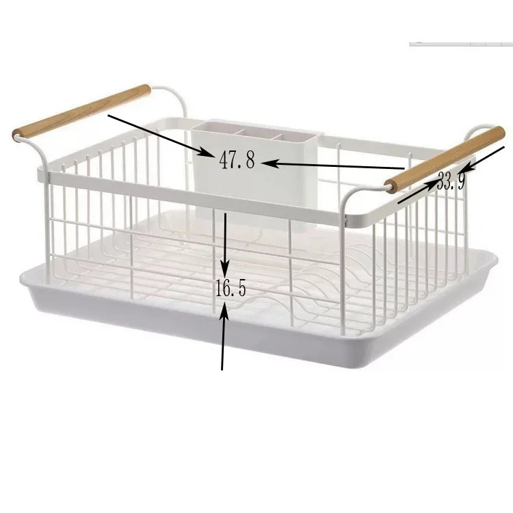 Stainless Steel Kitchen Plate Storage Dish Drying Rack With Plastic