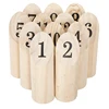 Wholesale custom high quality family skittle numbers lawn games wooden kubb viking game for outdoor