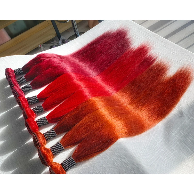 

Wholesale Colored Brazilian Human Hair Bundles, Red Bone Straight Human Hair Extension, Blonde Colorful Human Hair Vendors