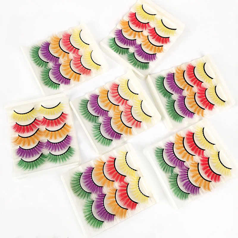 

cardboard lash box colored eye lashes trays colored eyelash strips faux mink lashes3d wholesale vendor 20 mm