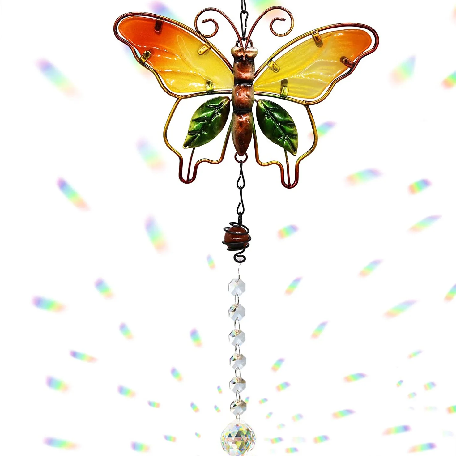 

Butterfly Sun Catchers Craft Wind Chime Metal Charm Sun Rainbow Catcher Ball Prism Gifts Sun Crystal Catchers For Mother Day Mom