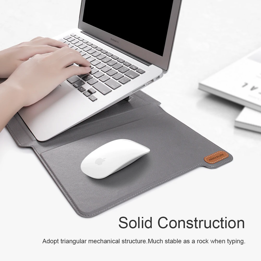 

Nillkin 3 in 1 multifunctional leather laptop sleeve bag for Macbook adjustable stand riser and mouse pad laptop sleeve bag