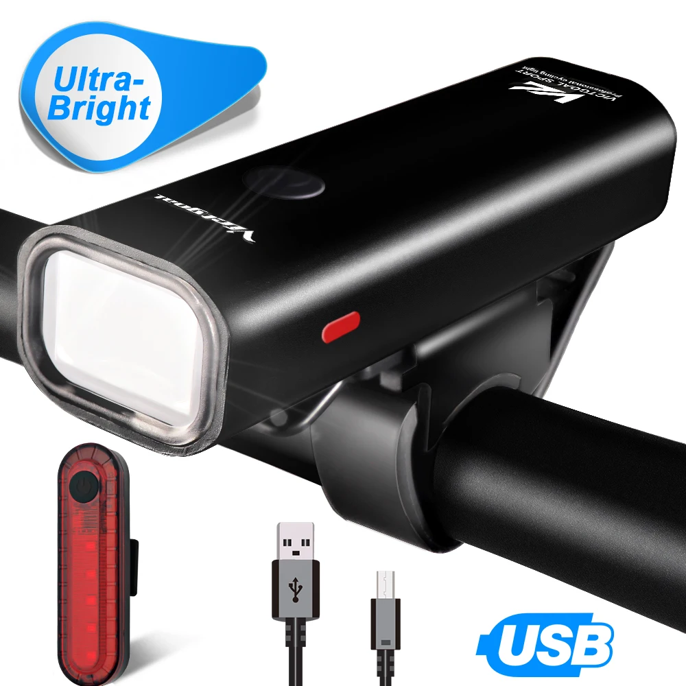 

VICTGOAL Bike Light USB LED Bike Light Front and Back, Black