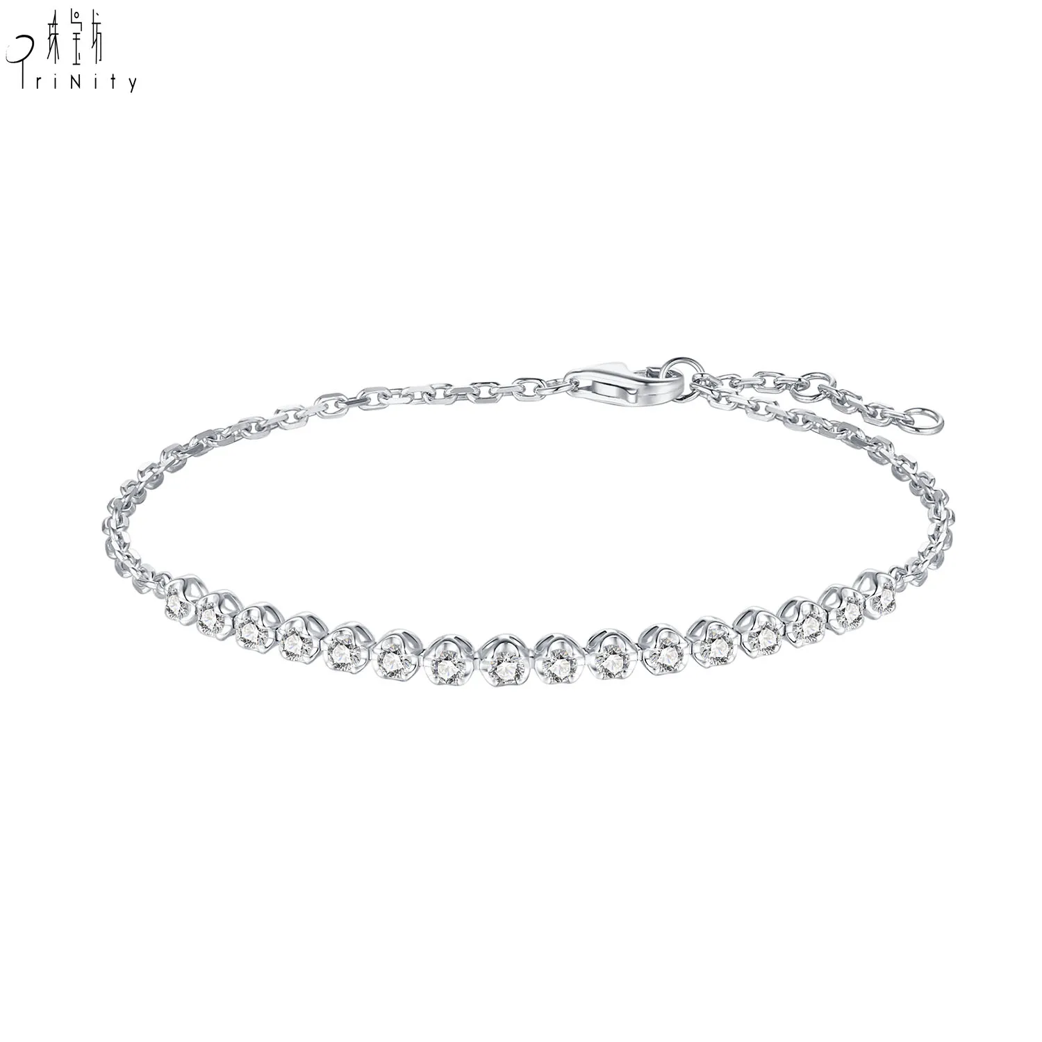 

New Products With Wholesale Price 18K White Gold Fashion Jewelry Diamond Bracelets For Women