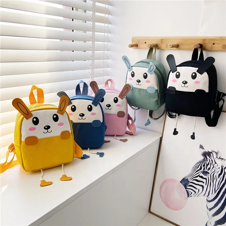 

New Fashion Girls Boys Students Bag Cartoon Animal Kids Backpack Custom Backpack, Yellow, green, blue, pink, black