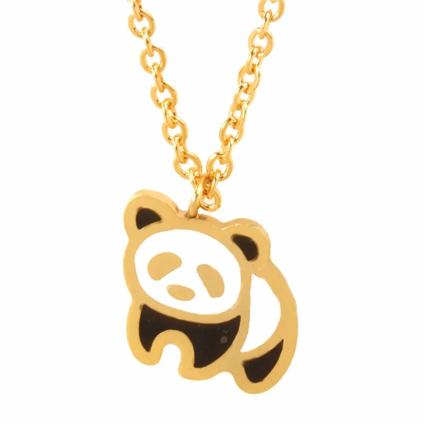 

Shangjie OEM 2022 China Trendy Jewelry Cute Gold Plated Panda Necklace Stainless Steel Pendant Necklace