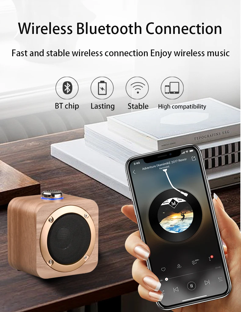 woodulisten Wooden Wireless Mini Bluetooth Speakers Beautiful Natural Sound Use 1 Pair 2 True Stereo TWS Branch Design - ANKUX.COM