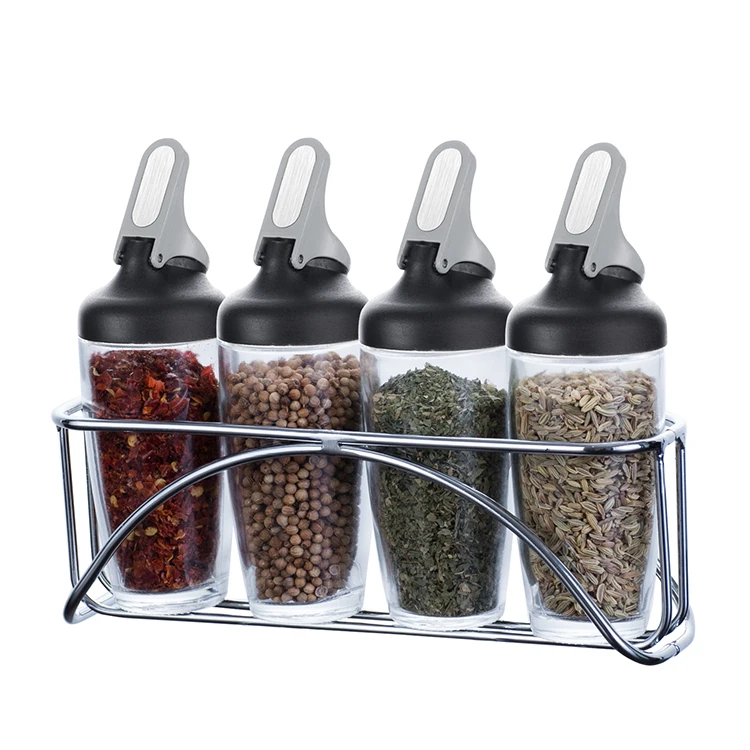 Glass Spice Jars Complete Set,100ml Empty Square Bottles With Pour/sift