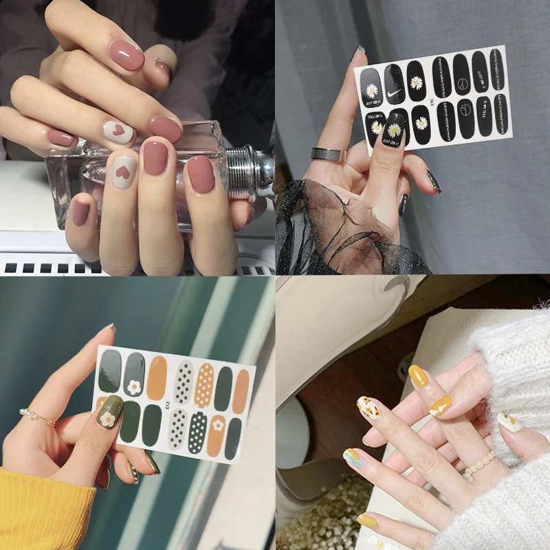 

Women's Printed Full Nail Sticker Fashion Simple Waterproof Nail Stickers, Picture