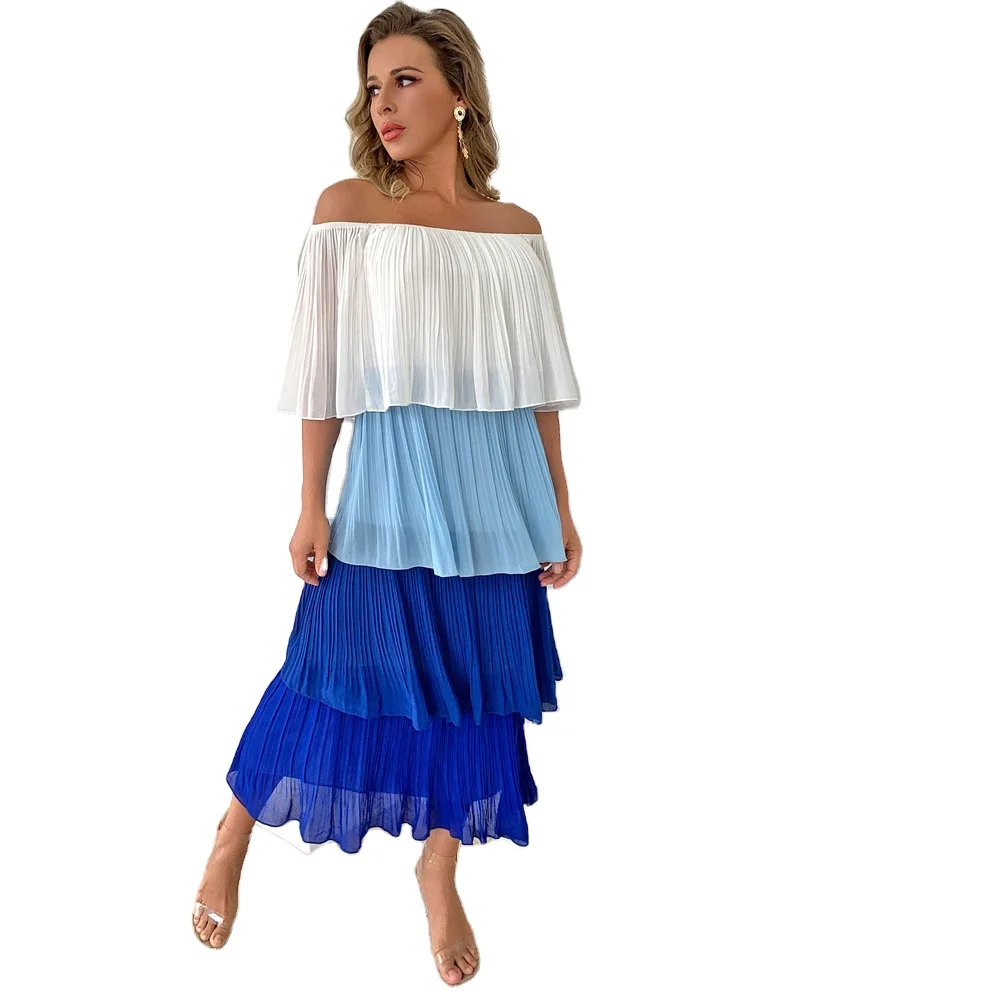 

2021 New Arrival HOT ITEMS High Quality Women sexy off shoulder ankle length ladies casual dresses