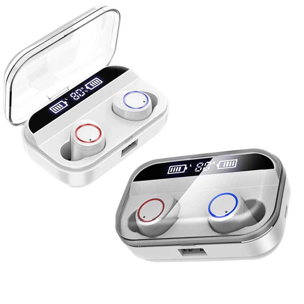 

TWS Wireless Earbuds BT 5.0 Earphones LED Power Display Sport IPX7 Waterproof Headset with 3300mAh Charging Box