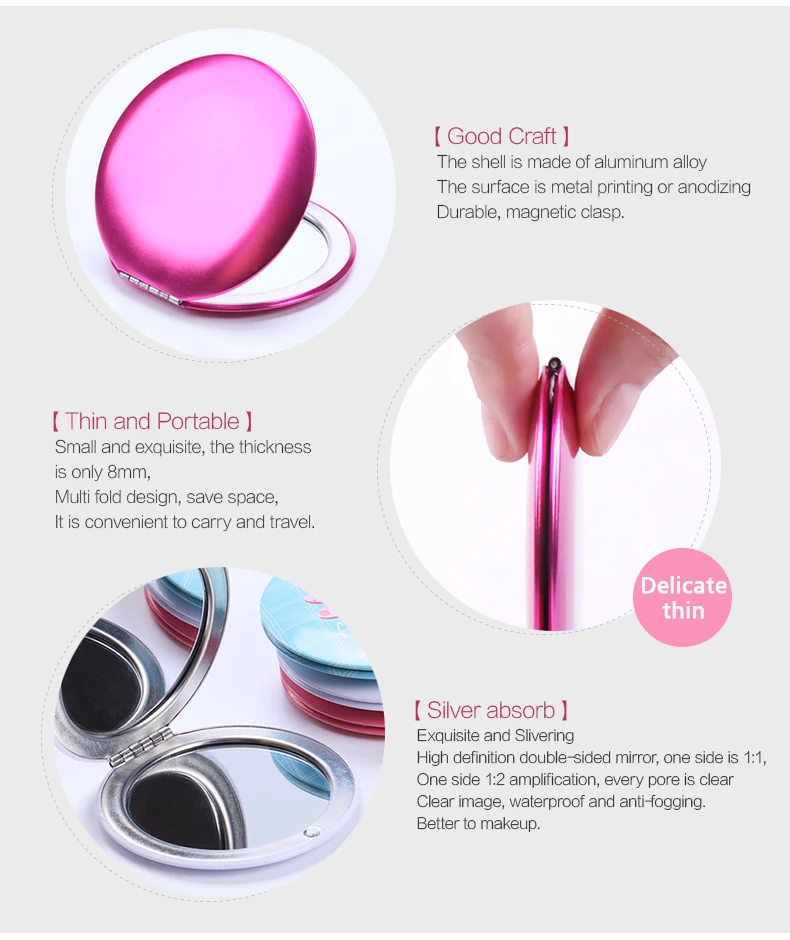 New Product Oem Design Cosmetic Mirror Pocket Mirror Makeup Mirror From