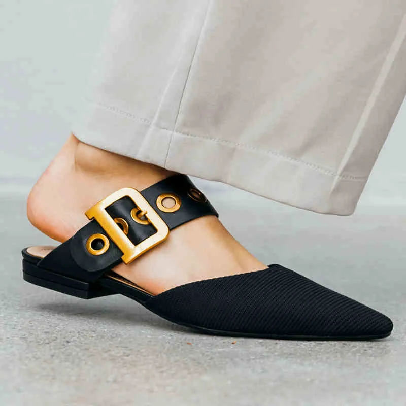 

Women's slippers summer 2021 low heels small fresh women's shoes pointed toe wrap outdoor slippers drop shipping, Black, brown