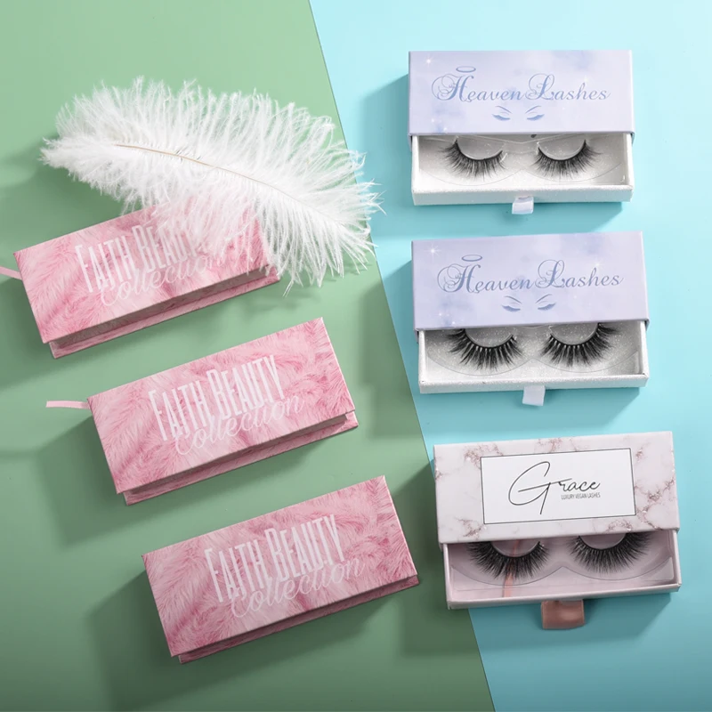 

Wholesale custom private label 100% cruelty free fake strips eyelash square box packaging, Natural black