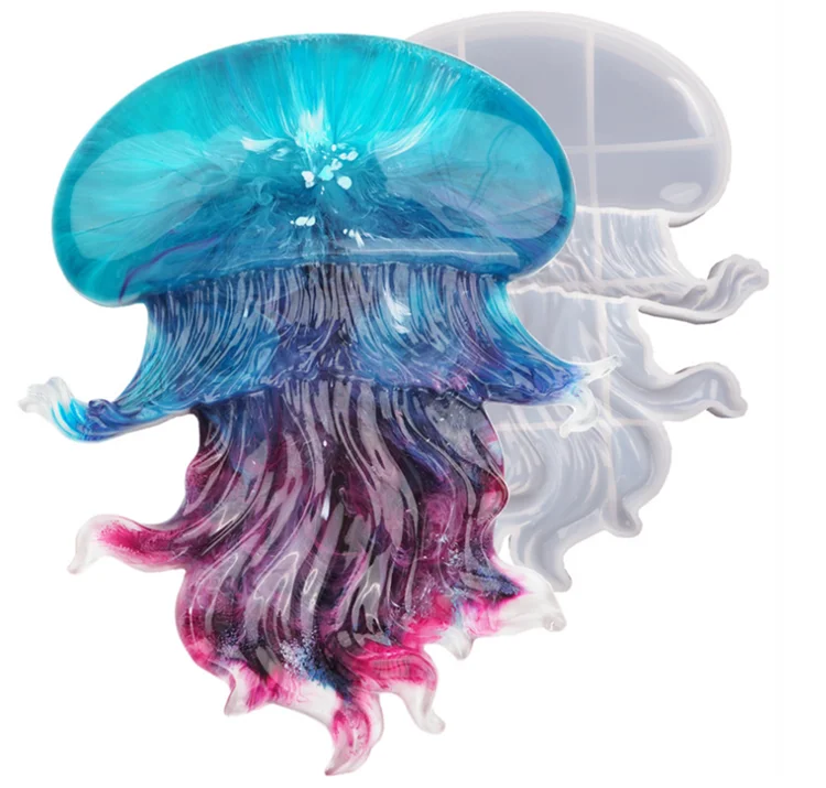

Y2787 DIY Epoxy Resin Marine Life Mold Large size Silicone Jellyfish Molds, Random